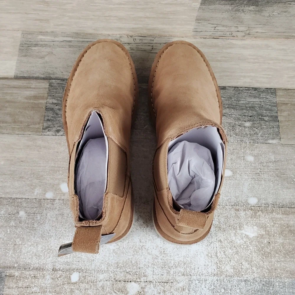 Toms Skyline Mens Chelsea Boot Sz 7 Comfort Toffee Suede Round Toe Pull On Ankle